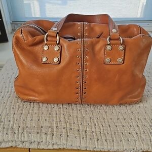 Michael Kors Astor Satchel Studded Top Handle Bag in Leather